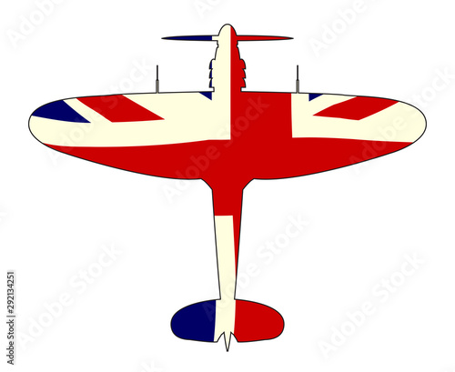 World War 2 Fighter Union Jack Silhouette