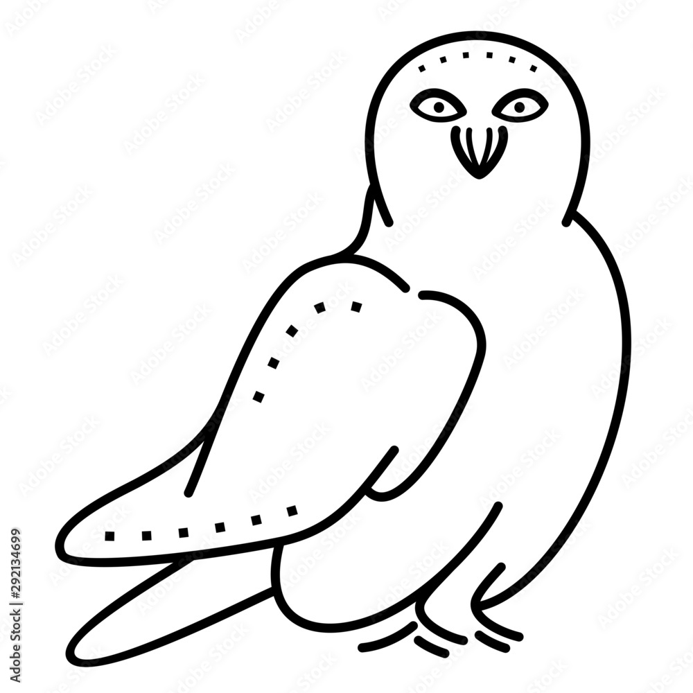 Snowy owl logo in outlines Snowy owl logo in outlines