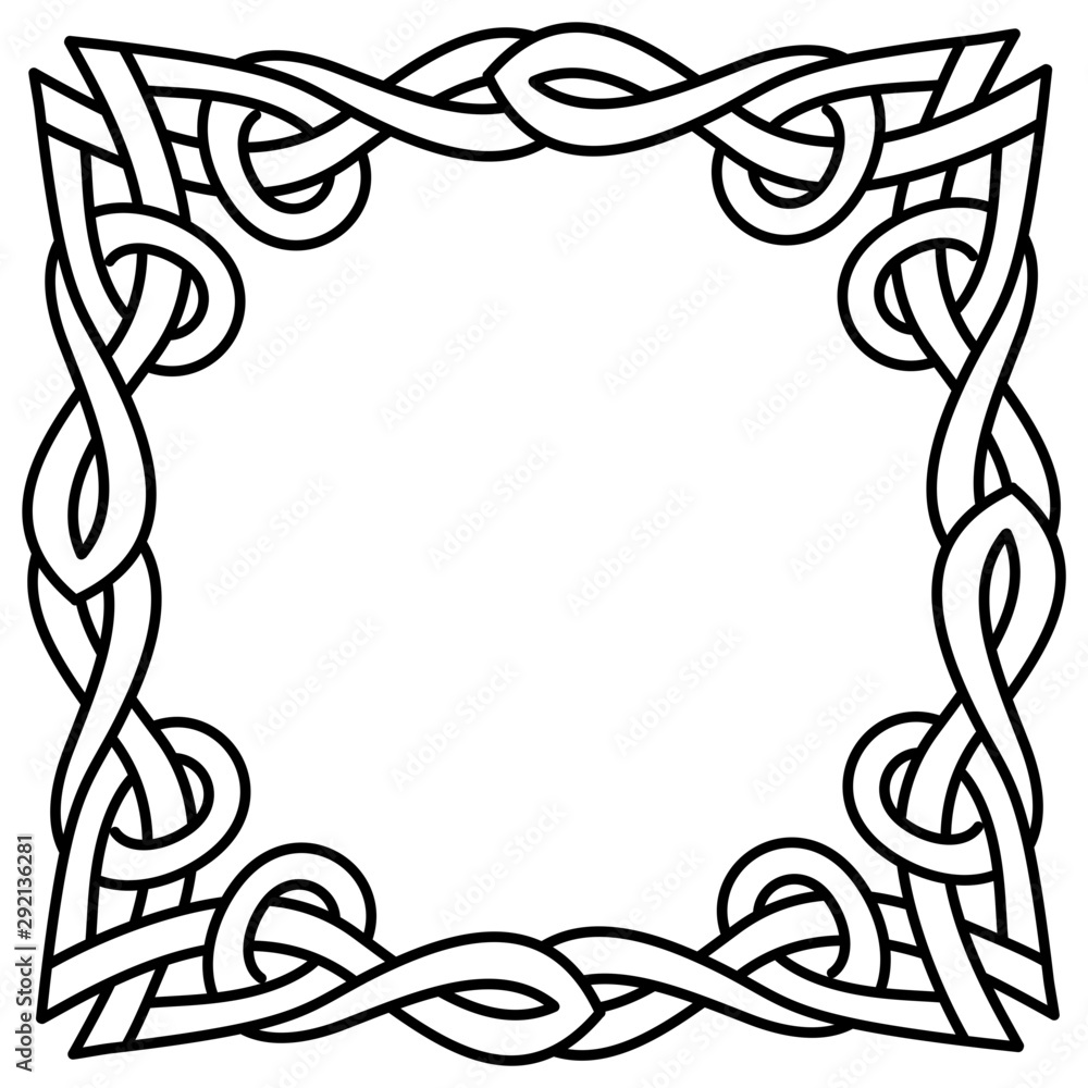 gothic knots frame border in outline style Stock Vector | Adobe Stock