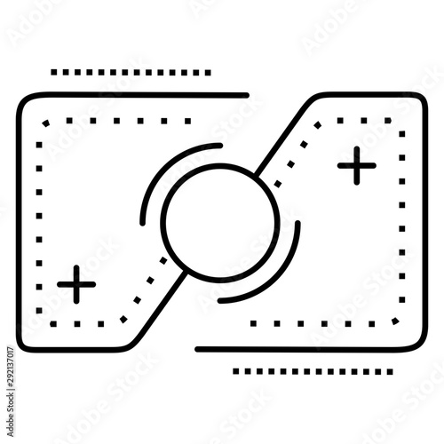 versus battle game vector icon in outs. black aesthetic contour.
