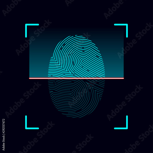 Fingerprint or thumbprint circle icon