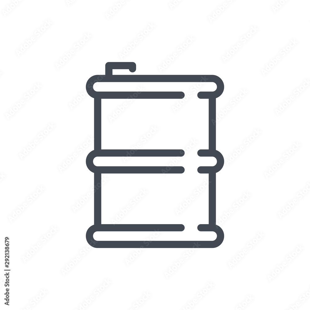 Oil barrel line icon. Drum container for liquid vector outline sign. Oil barrel line icon. Drum container for liquid vector outline sign.