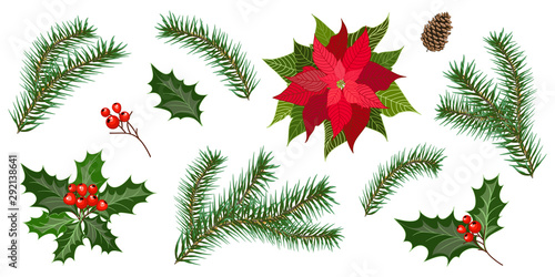 set for christmas holiday decorations
