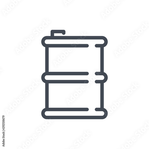 Oil barrel line icon. Drum container for liquid vector outline sign.