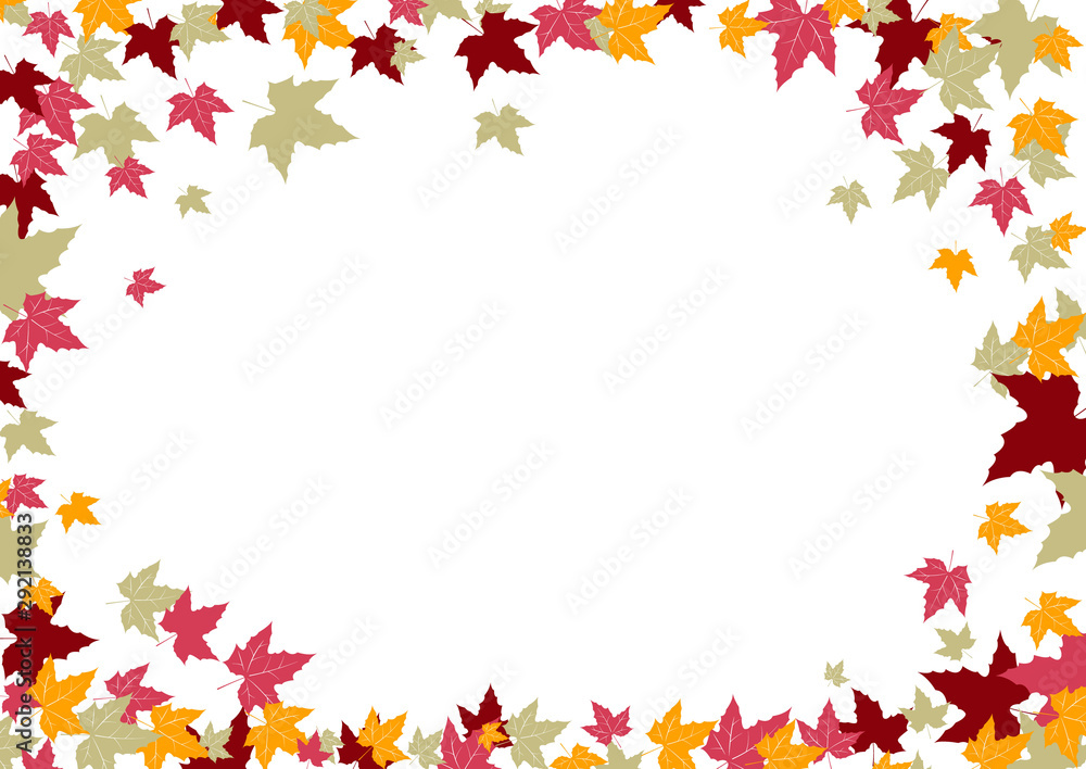 Photo frame with bright autumn leaves.