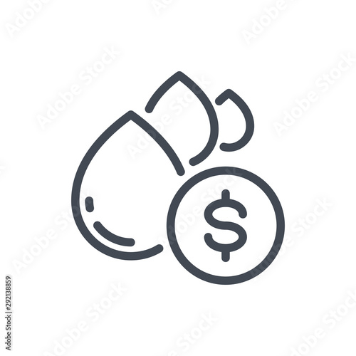 Gas and oil price line icon. Fuel trade and price for petrol vector outline sign.
