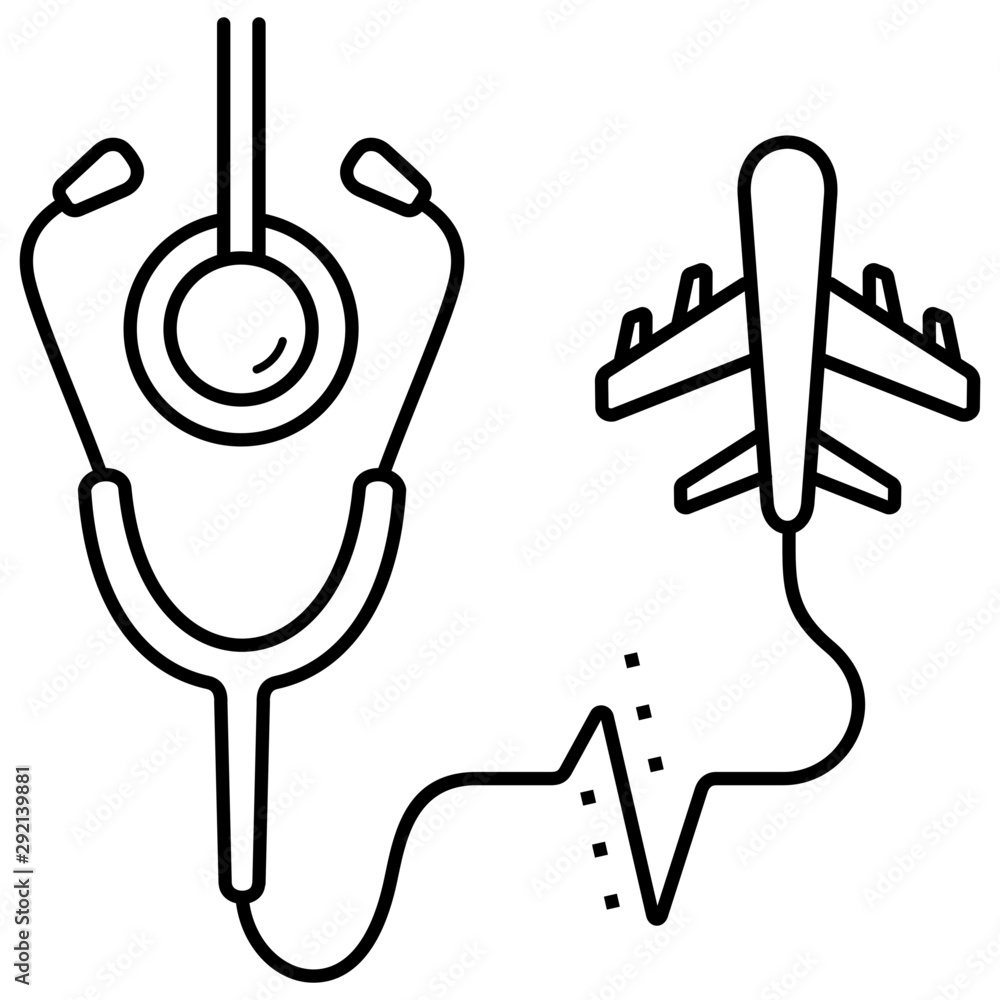 Obraz premium treatment abroad flat icon