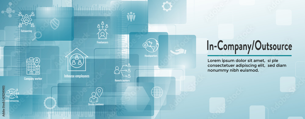 Fotografie In-Company and Outsource Icon Set - web header banner