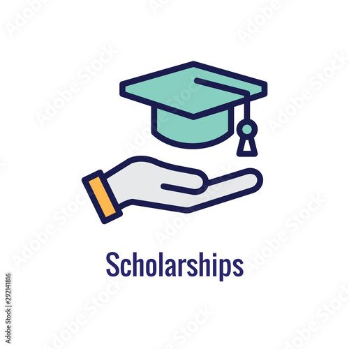 Student Education Icon with imagery depicting the education process and payment