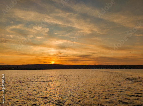 beautiful sunset over the lake