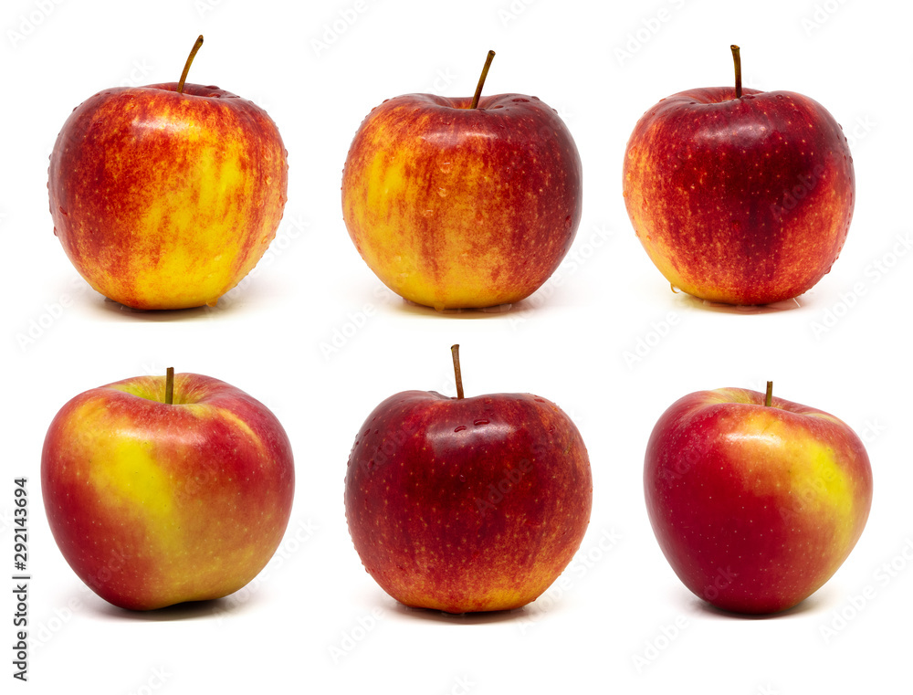 Red apples set collection isolated on white background. Red apples set collection isolated on white background.
