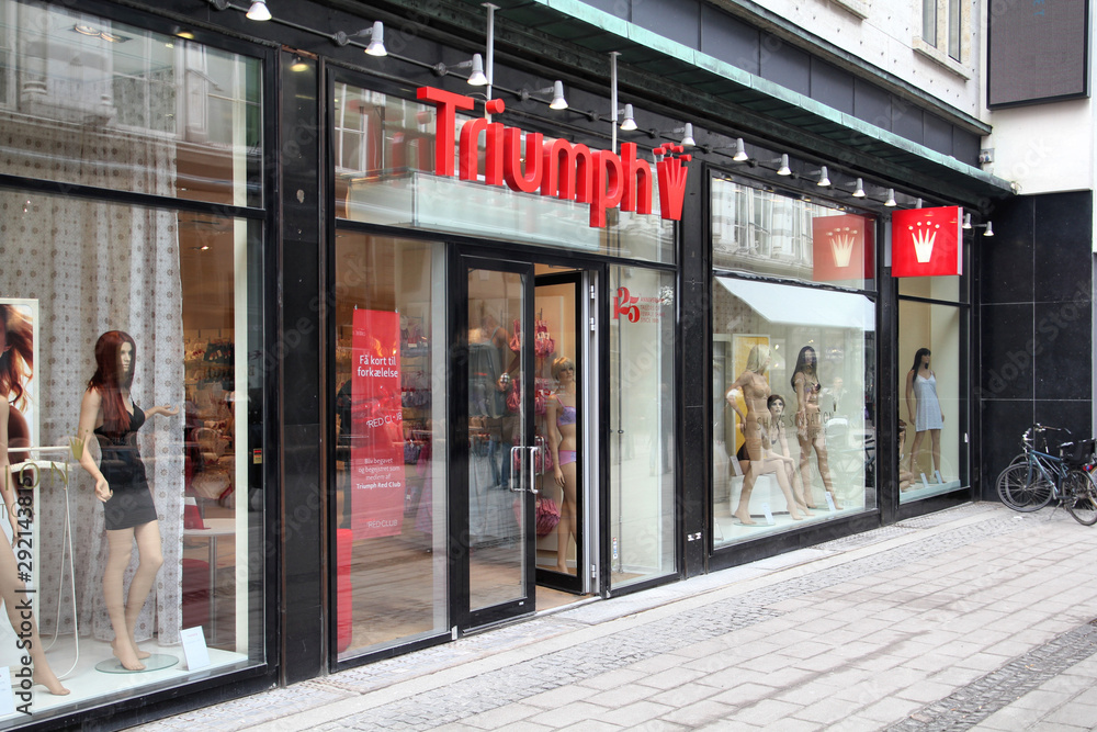 COPENHAGEN - MARCH 9: Triumph lingerie store on March 9, 2011 in  Copenhagen, Denmark. With CHF 2.2 bn in sales (2009), Triumph is among  largest underwear brands worldwide. Stock Photo | Adobe Stock