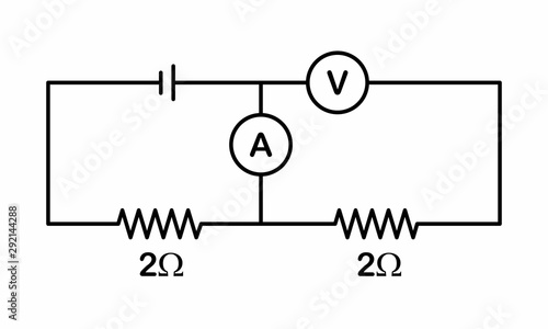 The illustration of an Electrical circuit with resistors