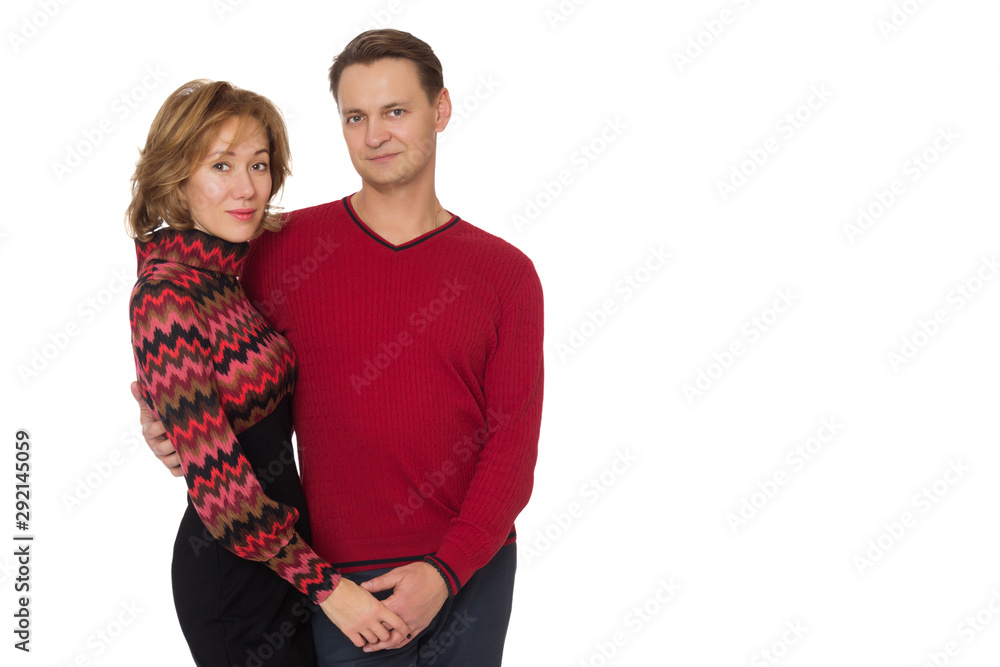 Beautiful couple in love. Isolated on white background Beautiful couple in love. Isolated on white background