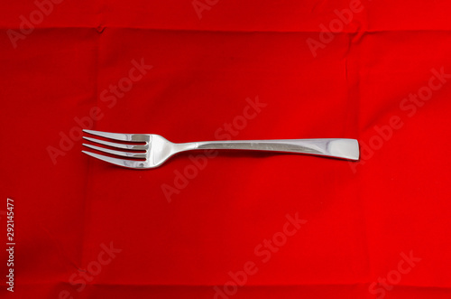 Empty Steel Fork isolated on black background