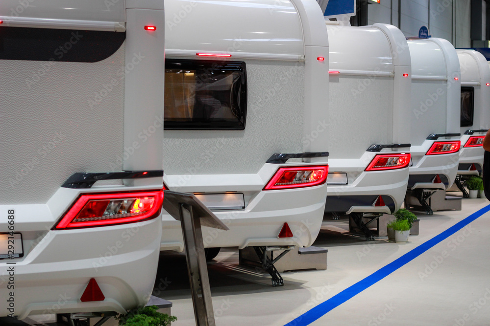 House on wheels. Caravan. Details. Kitchen and utensils. Bedroom and ...