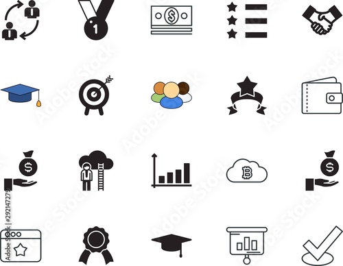 success vector icon set such as: manager, saving, welcome, credit, save, strategy, meeting, positive, game, one, shadow, progress, stick, favourite, infographic, deal, uniform, stack, data, hug