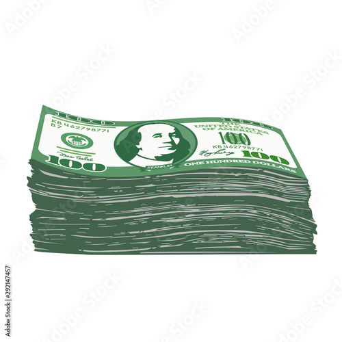 A bundle of 100 dolar money is bought with franklinom.