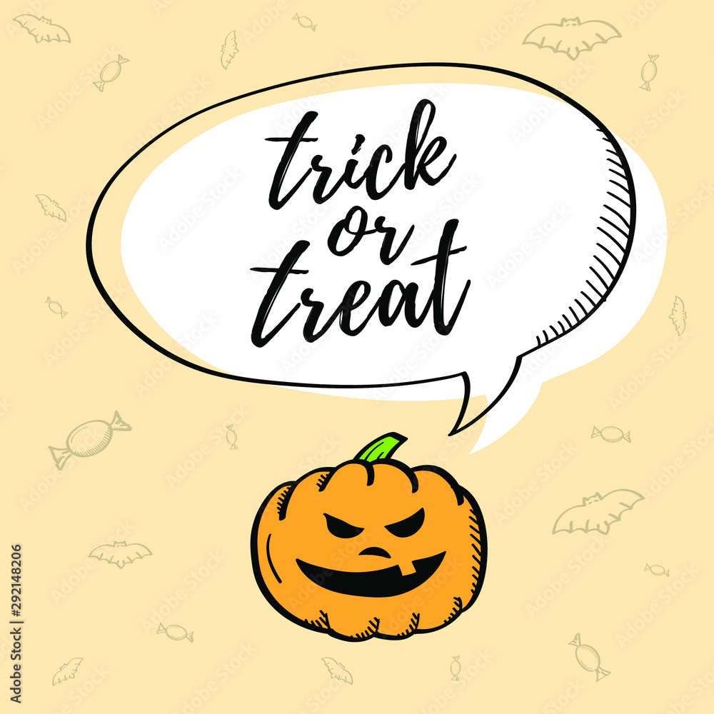 Halloween Trick or Treat - vector fully scalable hand drawn illustration Halloween Trick or Treat - vector fully scalable hand drawn illustration