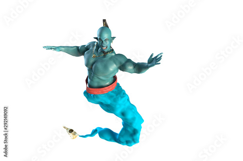 Photography the Genie from the lamp 3D render