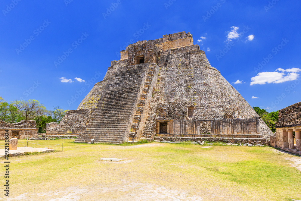 Uxmal, Mexico. Pyramid of the Magician in ancient Mayan city. Uxmal, Mexico. Pyramid of the Magician in ancient Mayan city.