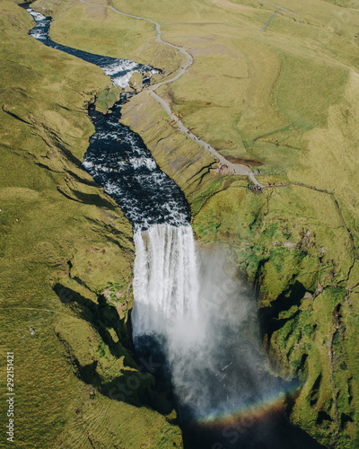 Skogafoss Waterfall Aerial View