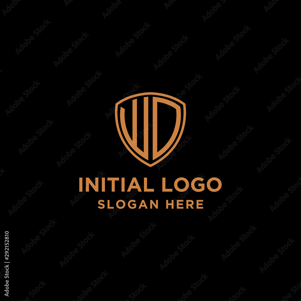 initial WD shield vector logo design template initial WD shield vector logo design template