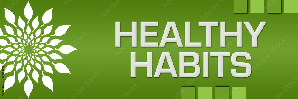 Healthy Habits Green Background Leaves Circular Left Healthy Habits Green Background Leaves Circular Left