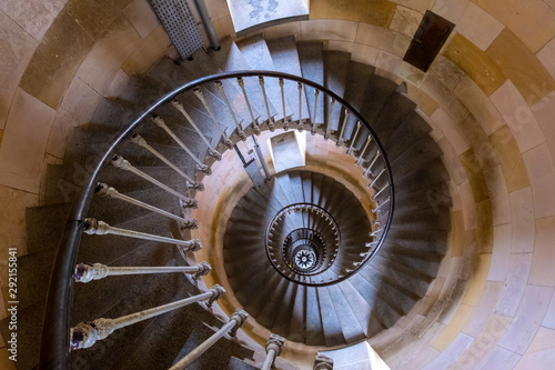 Spiral staircase of the Phare de Baleines lighthouse on the Ile de Re island  France