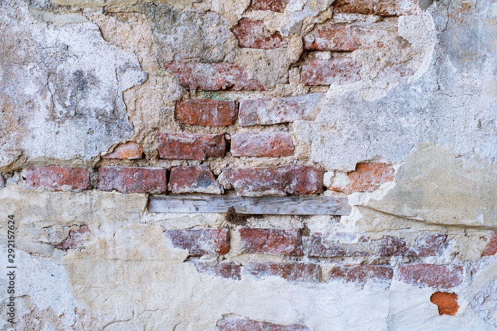 Abstract retro Old wall brick cracks red color background Abstract retro Old wall brick cracks red color background
