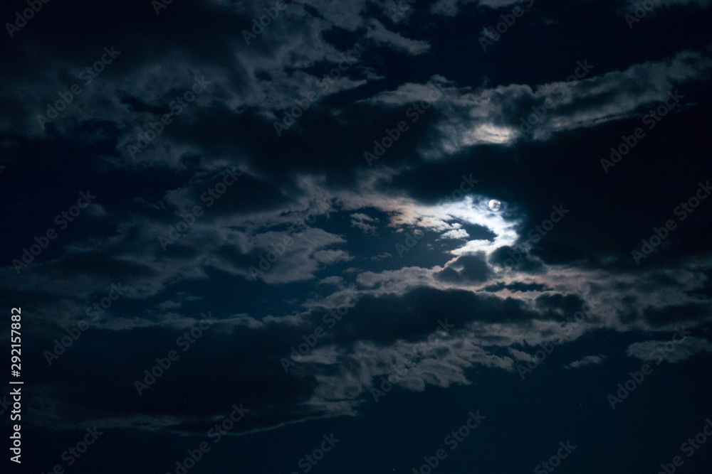 Real night sky with the moon