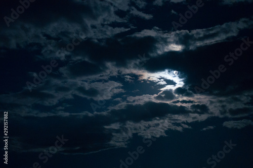 Real night sky with the moon © lostproject