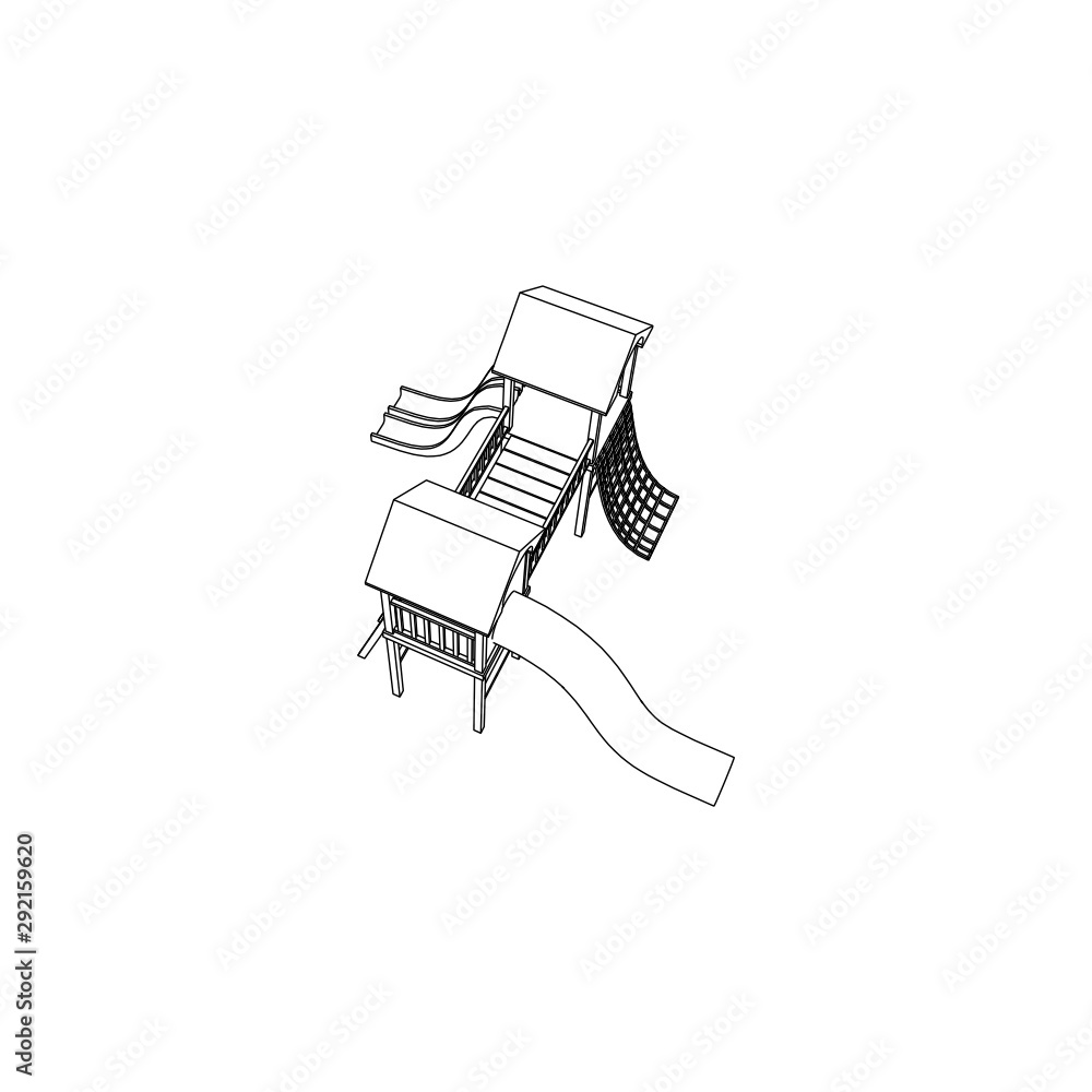 Kids Playground Line art - coloring page, line art illustration for children Kids Playground Line art - coloring page, line art illustration for children