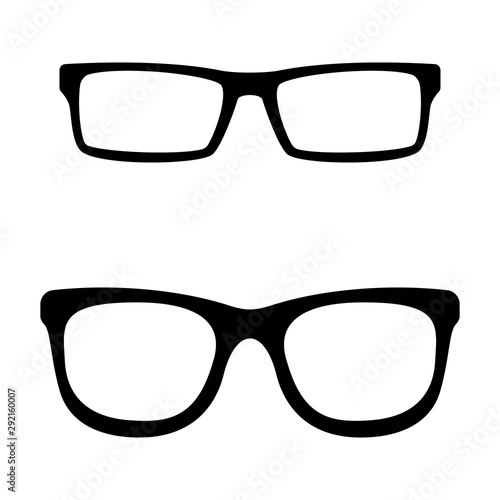 Eyeglasses icon black and white vector pictogram. Reading accessory silhouette