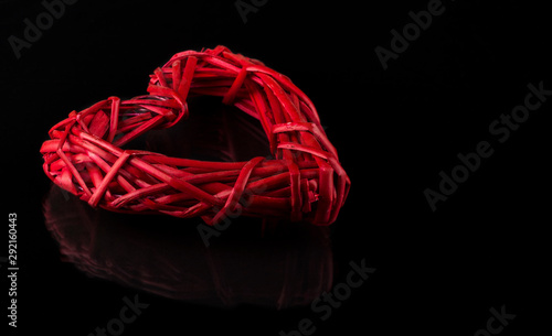 red braided heart of vines ...