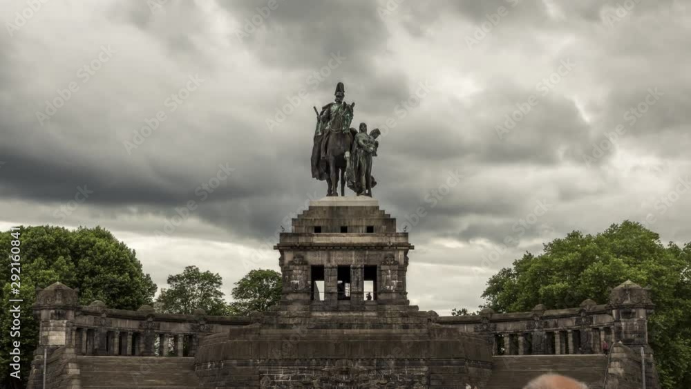 A timelapse view of Kaiser-Wilhelm Monument at Deutsches Eck ( A timelapse view of Kaiser-Wilhelm Monument at Deutsches Eck (