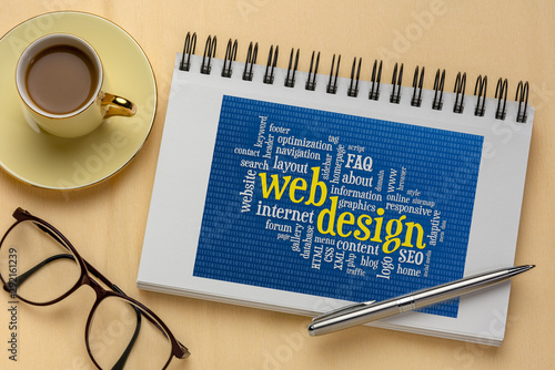 web design word cloud flat lay concept