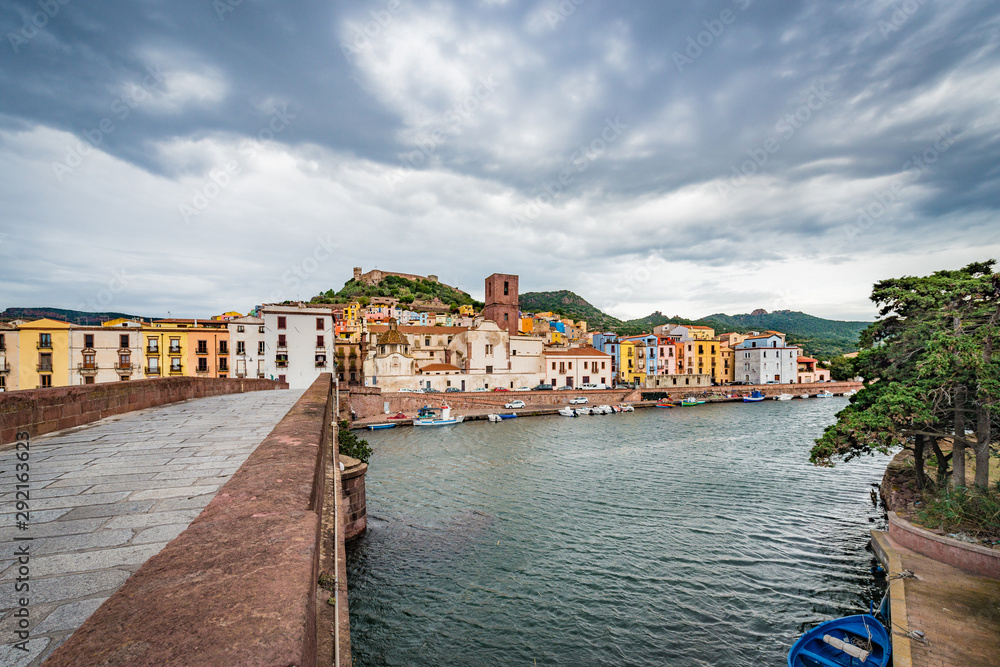 Bosa, colourful town in Sardinia, Italy.