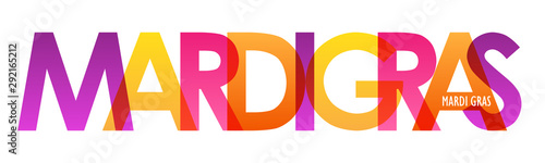 MARDI GRAS colorful vector typography banner