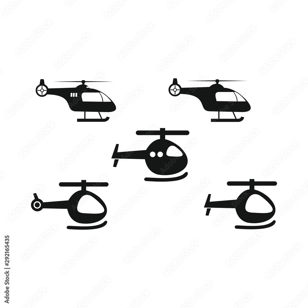 Helicopter vector icons on white background Helicopter vector icons on white background