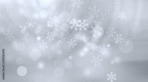 white and grey snows blurred abstract background. bokeh christmas blurred beautiful shiny Christmas lights