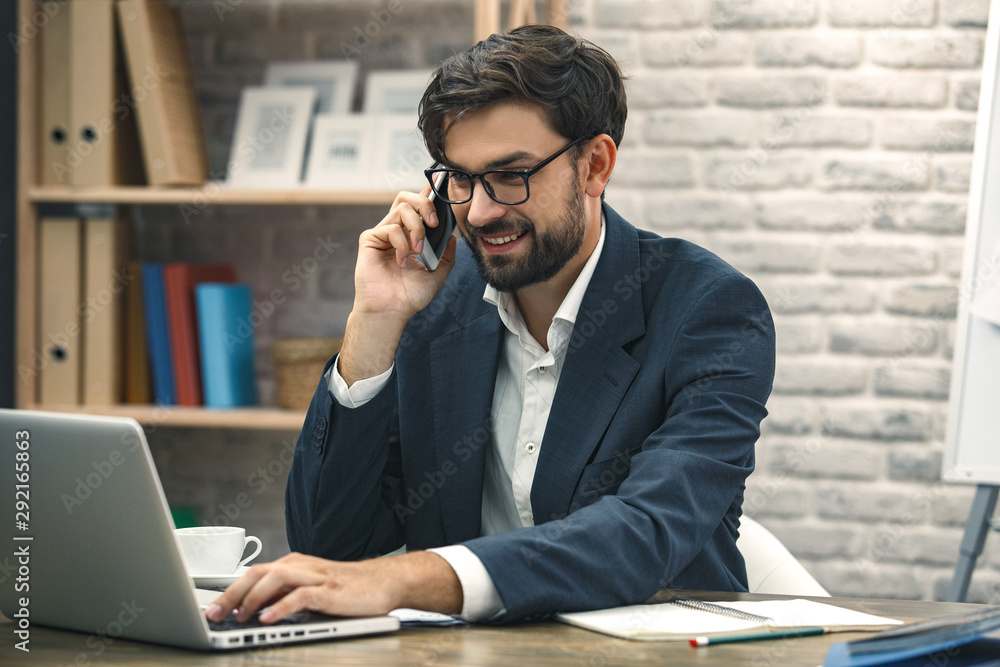 Business man middle aged working in the office Business man middle aged working in the office