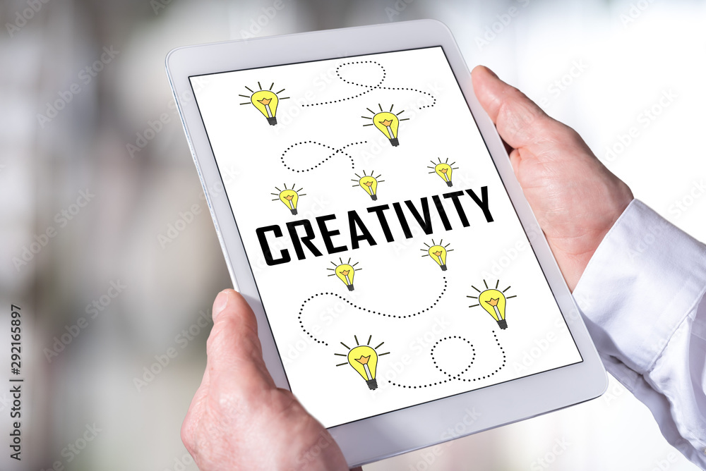 Creativity concept on a tablet Creativity concept on a tablet