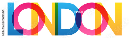 LONDON colorful vector typography banner