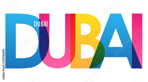DUBAI colorful vector typography banner