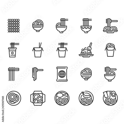 Noodle icon set.Vector illustration