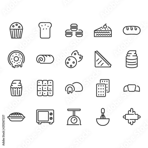 Bakery icon set.Vector illustration