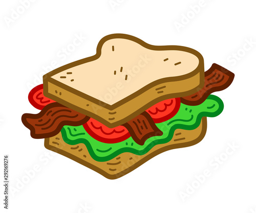 BLT (bacon, lettuce, tomato) sandwich illustration