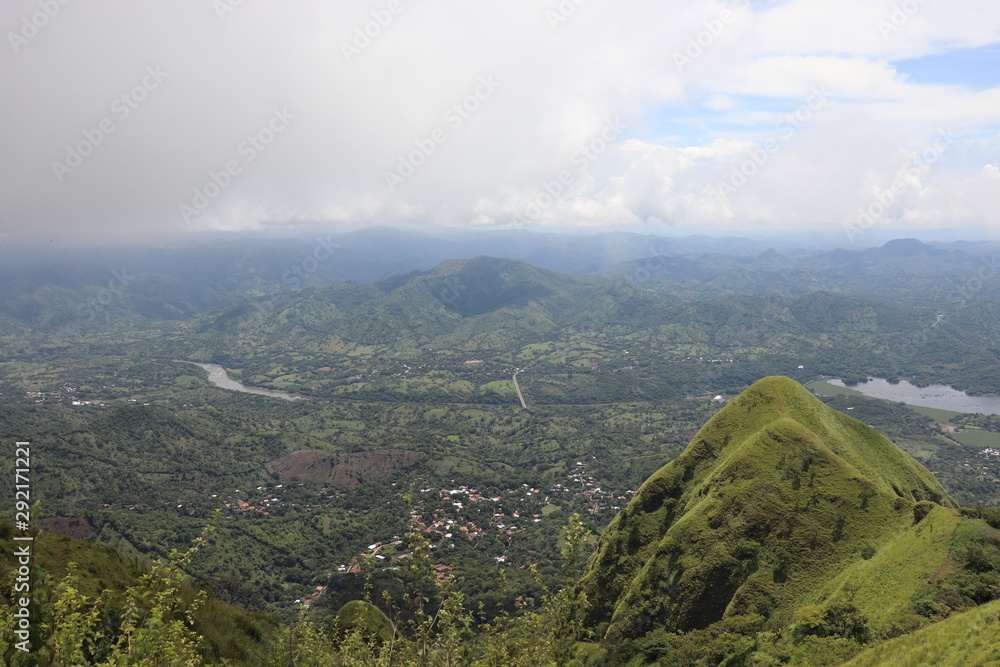 Naklejka premium view of mountains and mountains