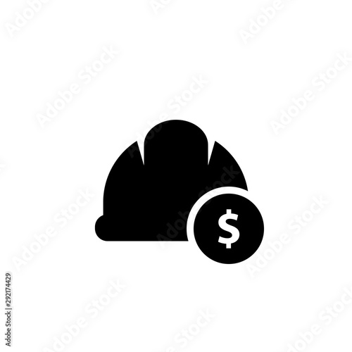 Labor cost silhouette icon. Clipart image isolated on white background